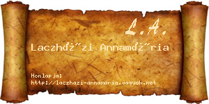 Laczházi Annamária névjegykártya